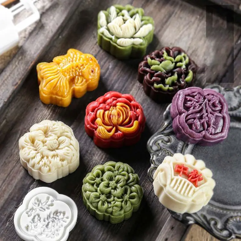 Праздничная форма Mooncake для середины осени 50 г 3D шаблон с розами штамп печенья