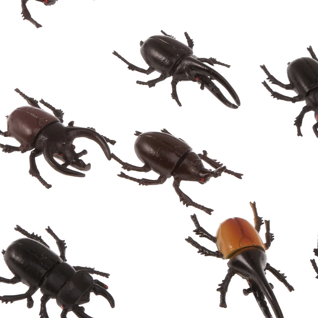 10pc Assorted Plastic Animal Insect Bug Beetle Replica Figure Kids Trick Toy 5