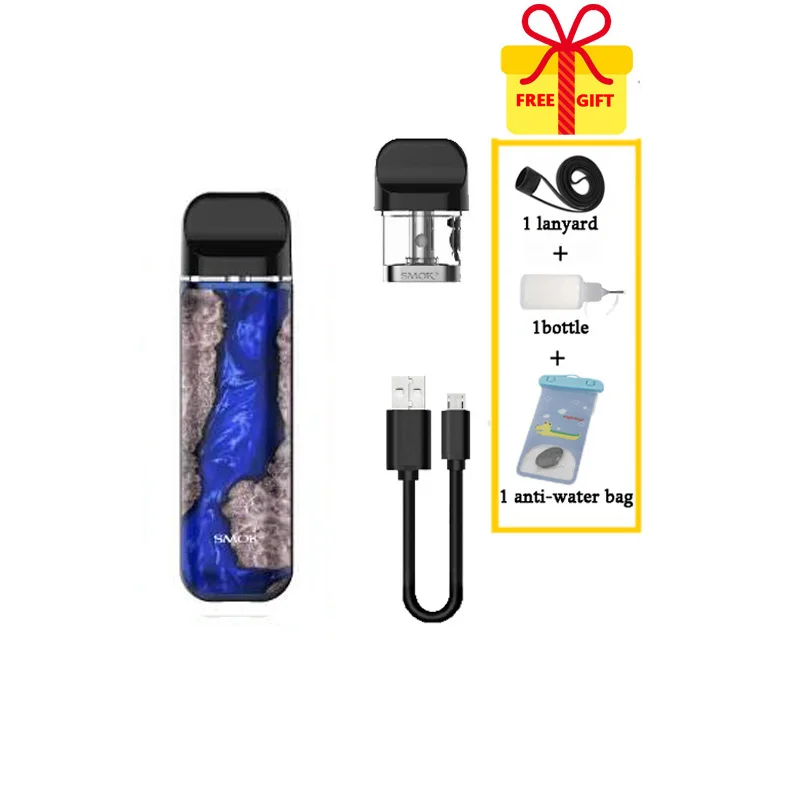 Blue Stabwood Цвет SMOK Novo 2 Pod vape комплект 800 мАч батарея 2 мл картридж стручка распылитель сетка 1.0ohm DC MTL электронная сигарета испаритель - Цвет: Blue Stabwood