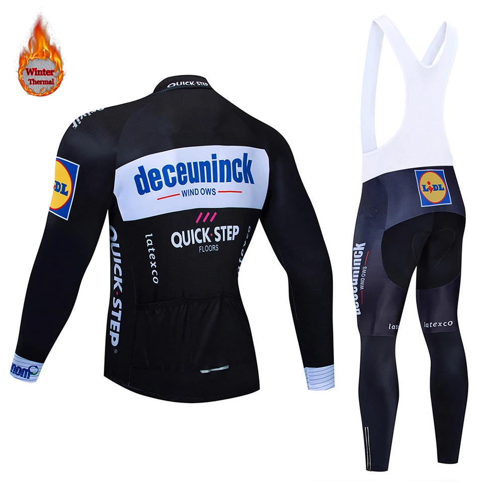 Велокофты Pro QuickstepTeam, зимний теплый флисовый комплект с длинным рукавом, Ropa Ciclismo, велосипедный триатлон, комплект для велоспорта