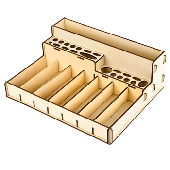 

DIY Wooden Organizer Paint Bottles Display Rack Brushes Holder Stand Storage Embroidery Tools