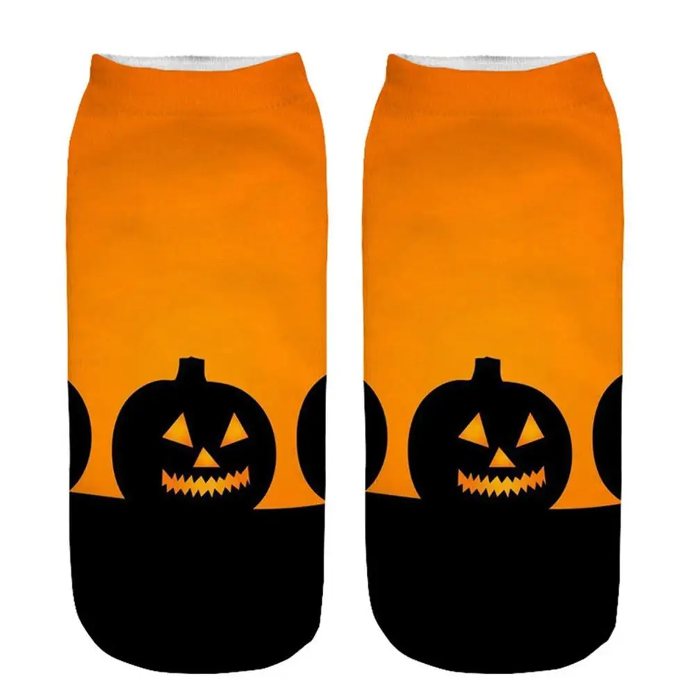 

socks women Halloween socks men funny Pumpkin 2019 Printing Casual Work Business Socks 3D Medium Sports Socks skarpetki damskie&