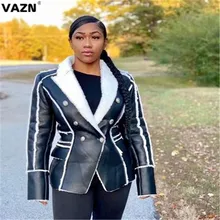 VAZN/зимняя теплая Высококачественная верхняя одежда высокого качества, Сексуальная Милая Повседневная Верхняя одежда с длинным рукавом и высокой талией для женщин