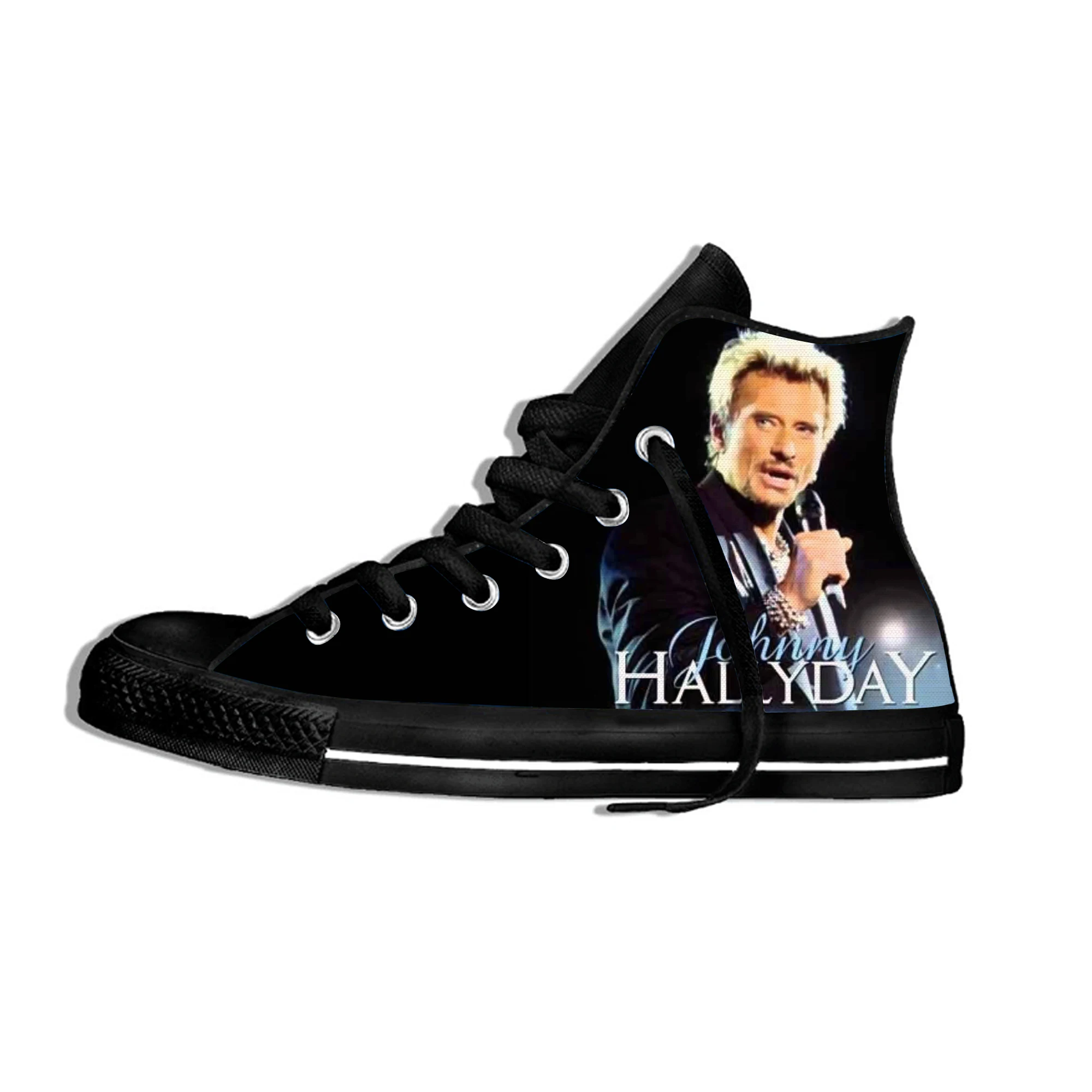 

French Elvis Johnny Hallyday Lightweight Fans Men's/women's Fashion Shoes Breathable High Top Casual Canvas Sneakers