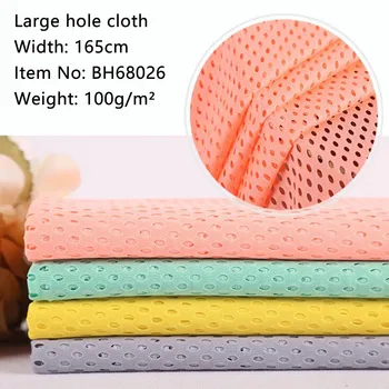 

Knitted Mesh Hole Cloth Fabric Summer Sports Breathable Clothing Fabric 100% Polyester 75D Hand-Sewn Fabric DIY 200804