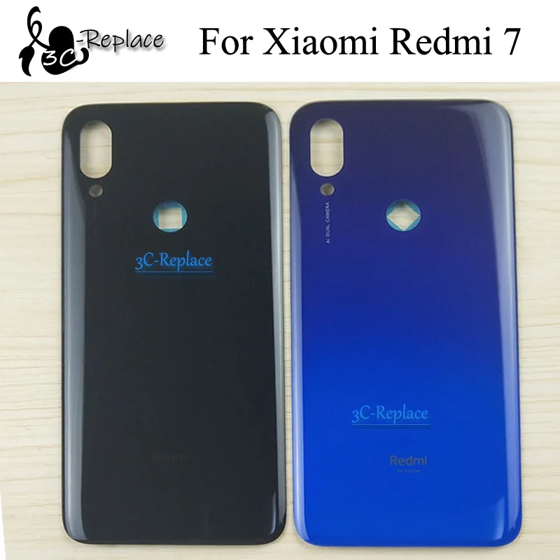 

Black/Blue/Red New 6.3 inch For Xiaomi Redmi 7 / For Xiaomi Redmi 7 Global Back Battery Cover Door Housing case Rear Glass parts