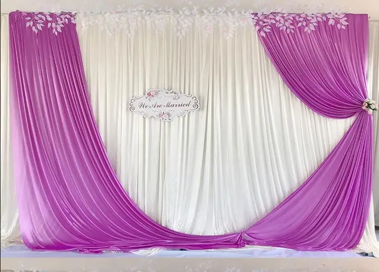 Details about   Purple  wedding event stage decoration backdrop party drapes swag silk fabric 