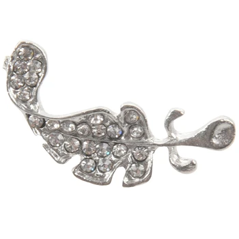 

Silver Leaf Brooch Feather Brooch Women's Rhinestone Brooch Fashion Wedding