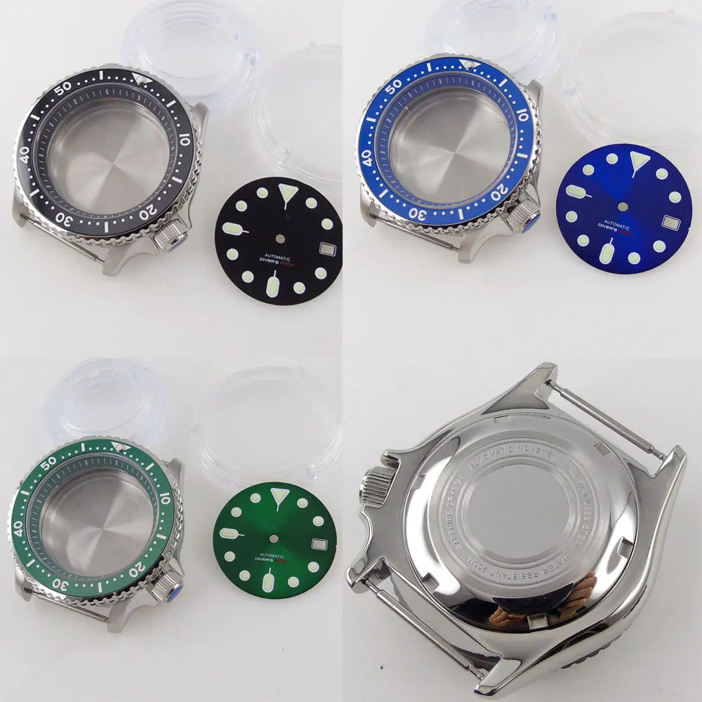 Steel 41mm Automatic Watch Case Fit Nh35a Nh36a Skx007 Sapphire Glass