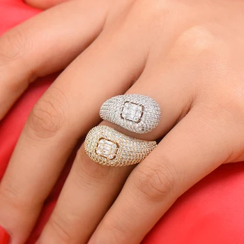 

GODKI Luxury Double Head Stackable Wedding Rings for Women Bridal Engagement Wedding Jewelry Cubic Zirconia CZ Accessories Rings