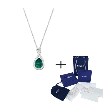

MINA BEAR 2019 SWA New SHOWBIZ Necklace Female Original 1:1with Lucky Numbers 8 Shapes Shiny Green Crystals for Lovers Gifts