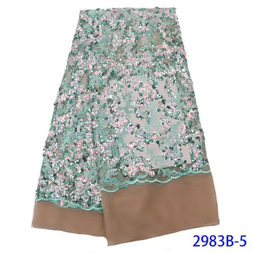 Picture 5 Последние Африканские кружева, нигерийские кружевные ткани с блестками,, французский стиль кружевной ткани KS2983B-3 - Цвет: Picture 5