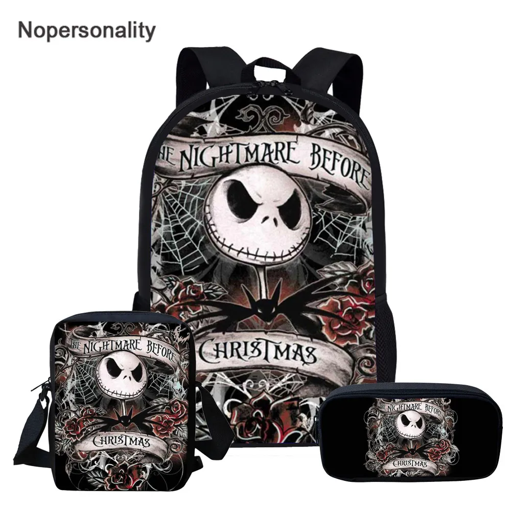 

Nopersonality The Nightmare before Christmas School Bags for Teenagers Girls Boys School Backpack Elementary Student Book Bags