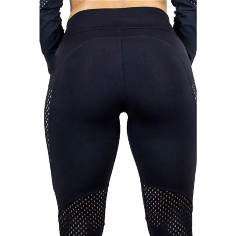 Yoga Pants Women Leggings Fitness Mesh Hollow Black Push Up Leggings Female Gym Booty Sports Tights Sportswear Running Trousers sports leggings yoga pants female tights
