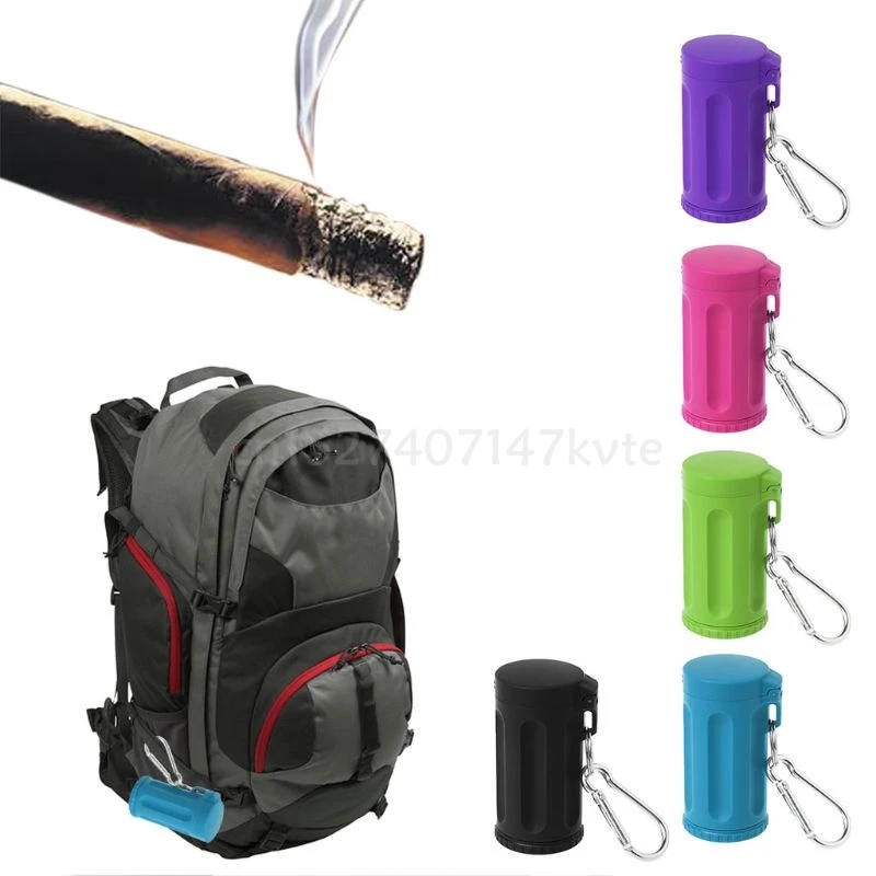 Outdoor Smoking Accessories Portable Mini Pocket Lid Ashtray Windproof Key-chain For Travel portable ashtray