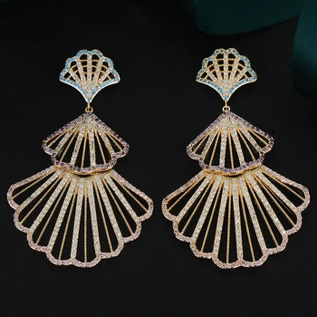 

GODKI Trendy Hollow Shell Big Earring For Women Bohemian Earrings Geometric Drop Earring 2020 Brincos Female DIY Fashion Jewelry