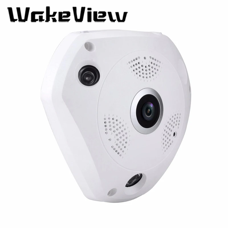 WakeView Full view WiFi 360 Degree Two way audio Panoramic 4.0MP Day/Night WiFi Smart IP Camera support 128g TF Card APP control