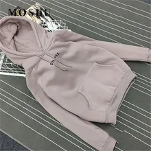 Толстовки Женская толстовка Oh Yes пуловер с буквенным принтом женский свободный флисовый Harajuku уличная Толстая осенне-зимняя Толстовка