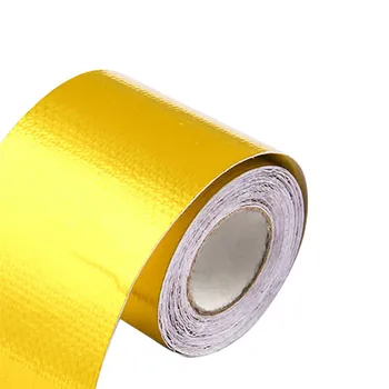 

High Temperature Heat Shield Wrap Tape Gold 1 Roll 5mx5cm Glue Sticker Color Change Internal Adhesive Reflective