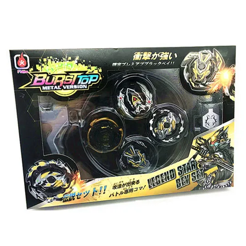 Черный 4 шт./компл. Beyblade Burst игрушки бейблэйд лаунчер и арена Bables Металл Fusion Прядильный механизм бейблэйд игрушка бейблэйд - Цвет: Черный