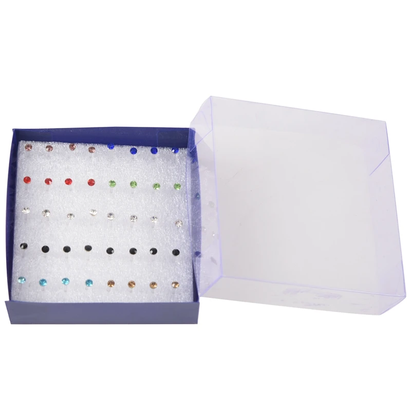 20 пар Красочные Искусственный горный хрусталь Декор Пластиковые серьги