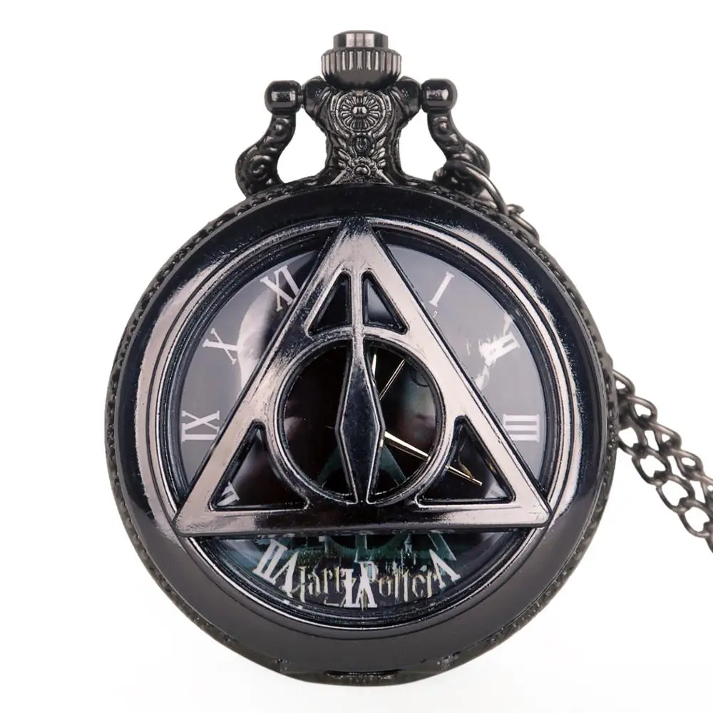 Лидер продаж черные кварцевые карманные часы с изображением Звездных войн