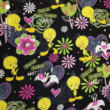 

50 * 140cm Cotton Plain Weave Cartoon Fabric Patchwork Needlework DIY Handmade Cloth Dress Sewing Quilting Material edding