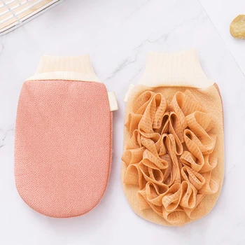 

1pcs Dual Purpose Bathing Gloves Random Color Bath Towel Exfoliating Viscose/Sponge/PE Bath Flower Bathroom Accessories