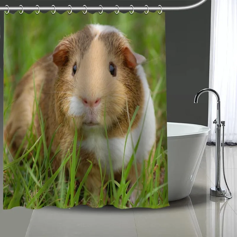 동물 기니 돼지 샤워 커튼 방수 커튼 후크와 욕실 장식 사용자 정의 이미지 180X200cm샤워커튼 AliExpress