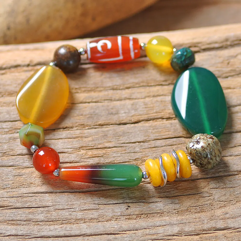 Эластичный браслет ручной работы Будды Бусы Смешанные браслеты из натуральных