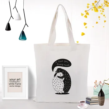 

Canvas Tote Bag Handbag ILLUSTRATION Custom Print Logo Text DIY Daily Use Shopping Bag Print Eco Reusable Recycle