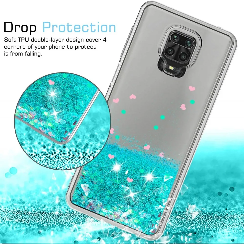 Glitter Case For Xiaommi Redmi Note 9s Note 9 8 8T 7 Pro K30 K20 Mi 10 9 Note 10 CC9 Pro A3 Lite CC9e Quicksand Liquid Cover (11)