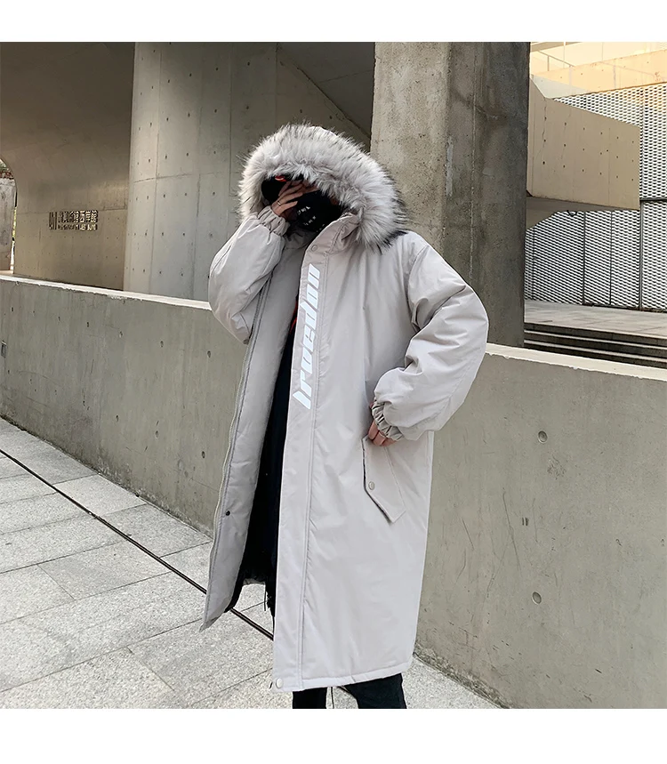 Liketkit, зимние куртки и пальто для мужчин, новинка, японский стиль Харадзюку, толстое длинное пальто для мужчин, s, хип-хоп, теплые парки, негабаритная ветровка