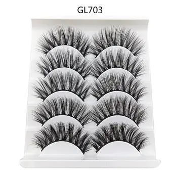 

3D Mink False Eyelashes 5 Pairs Of Natural Soft Three-Dimensional Thick Eyelashes Makeup Beauty Extension Tools