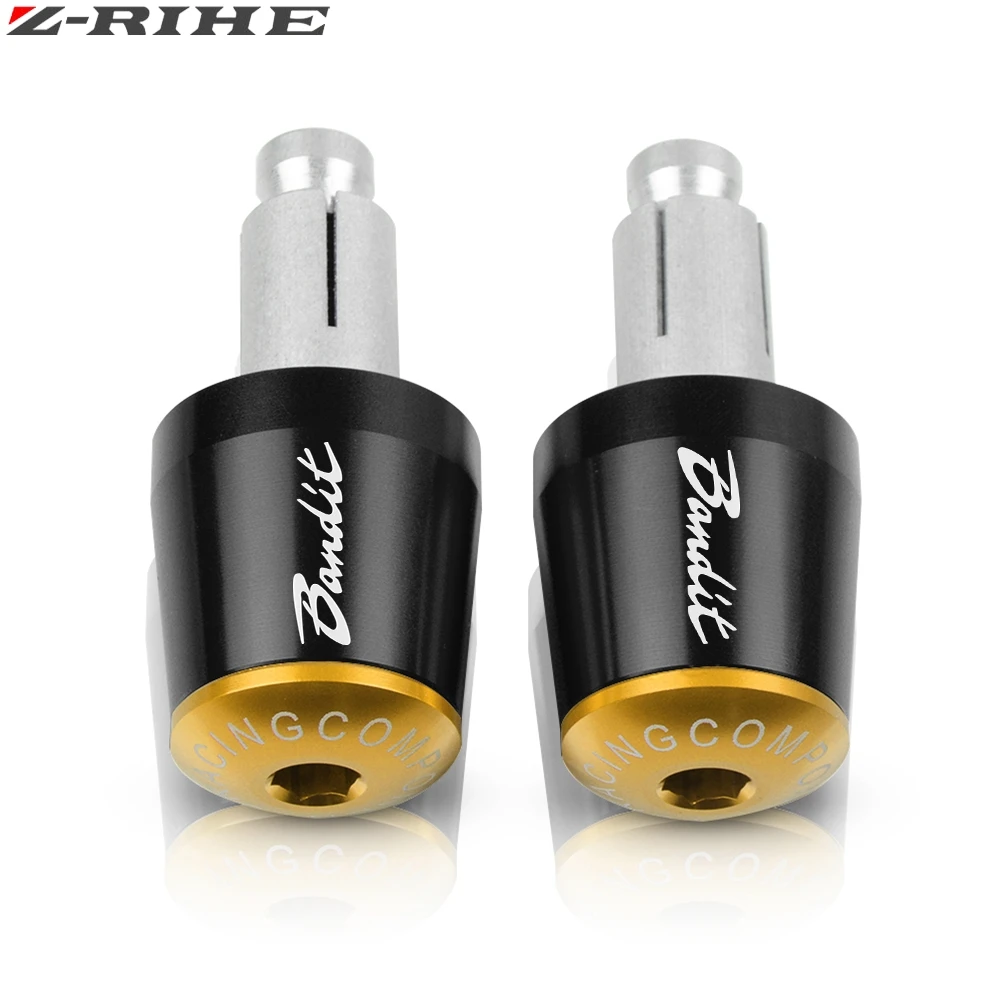 Для SUZUKI GSF 250 600 600S 650 650S 650N 1200 1250 Bandit 650S мотоцикл 7/" 22 мм рукоятки «Грипсы» Торцевая крышка - Цвет: Black Gold