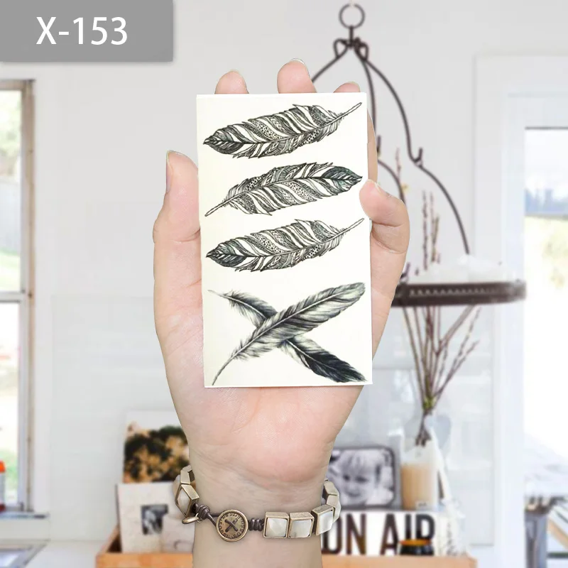 10x6cm-Temporary-Small-Cute-Fashion-Tattoo-Lifelike-feathers