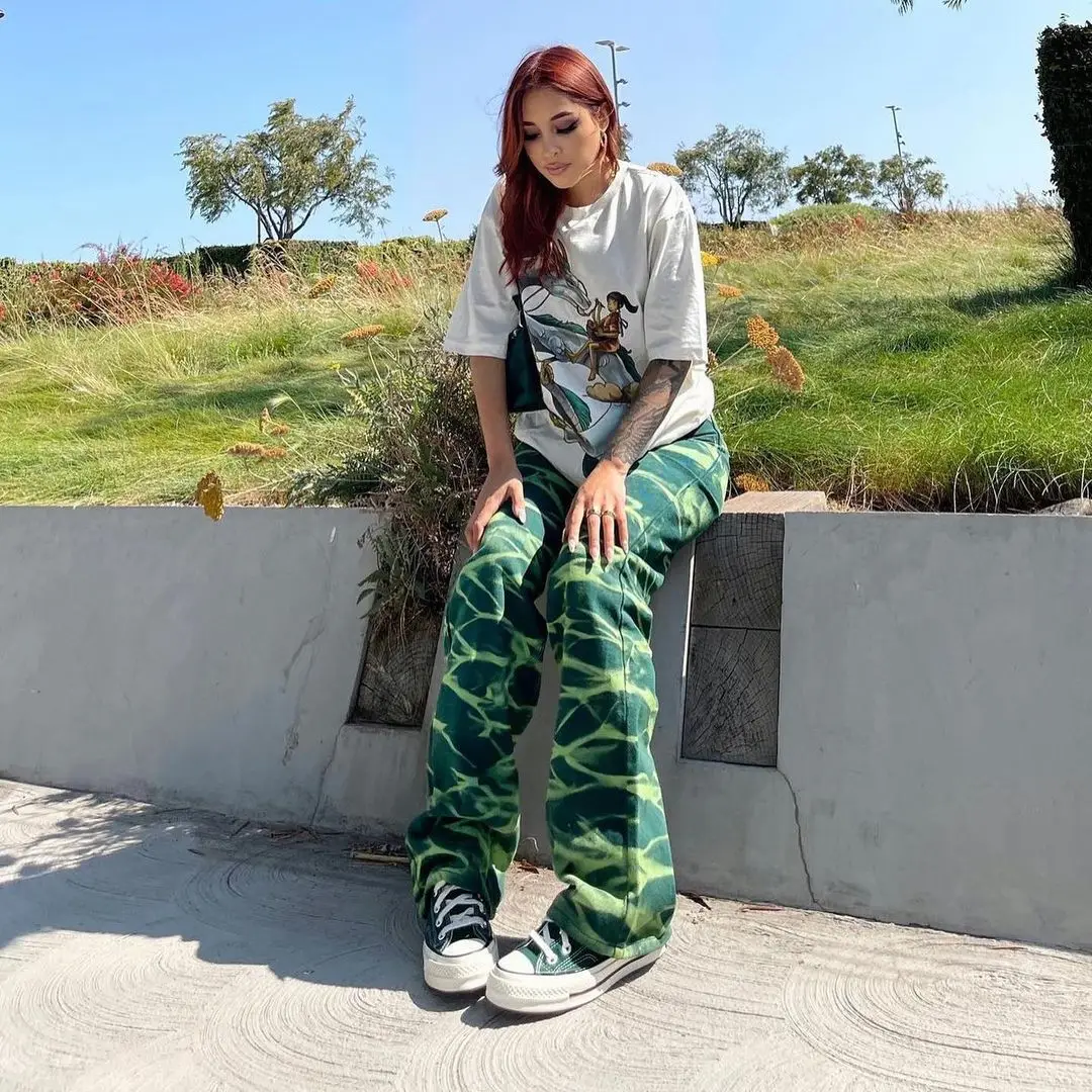 Европейские и американские уличные женские джинсы eBay с перекрестными краями