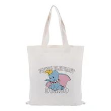 Dumbo хозяйственная сумка Холщовая Сумка для ежедневного использования текст DIY пользовательский принт логотип экологическая многоразовая утилизация