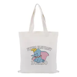 Dumbo хозяйственная сумка Холщовая Сумка для ежедневного использования текст DIY пользовательский принт логотип экологическая многоразовая