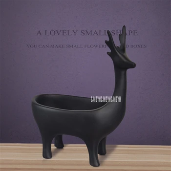 

HM-0412 Creative Desktop Tea Table TV Wine Cabinet European Style Decoration Craft Key Candy Resin Cute Deer Storage Ornament