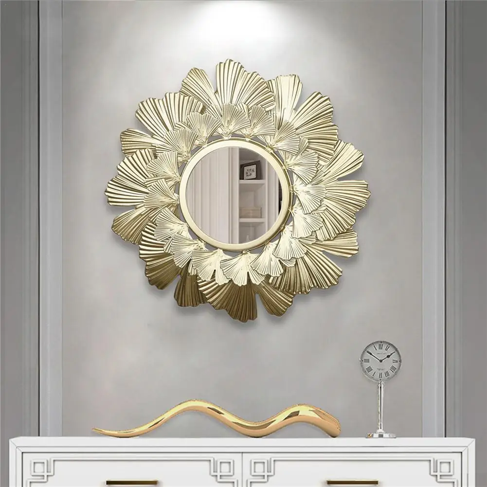 Petal Round Decorative Embossed Wall Hanging Mirror 1