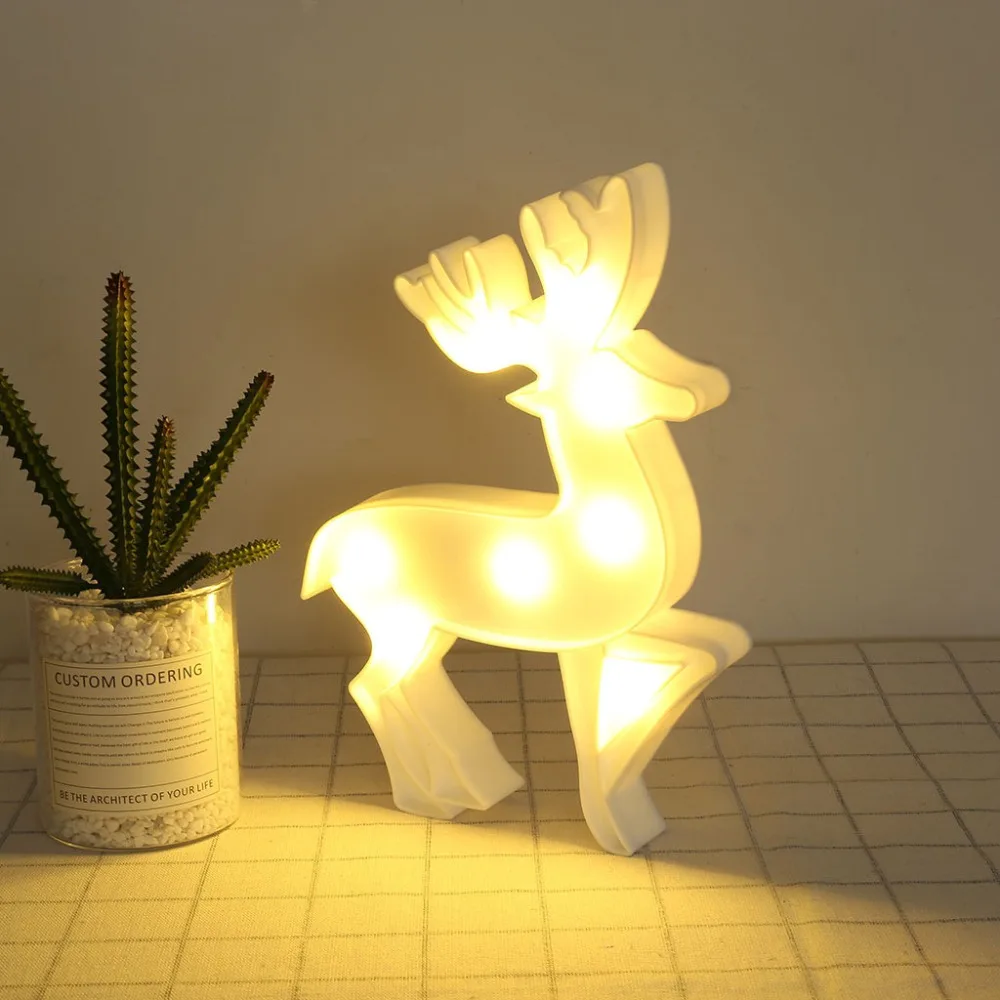 3D олень светодиодный ночник Рождественский олень детский подарок игрушка для малышей Детская Спальня Декор лампа настольная лампа спальня Лось домашний декор 10