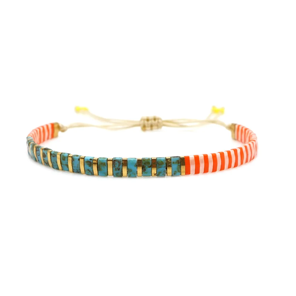 ABL249, MIYUKI браслеты, Тила, бусы, браслет для женщин, Pulseira Mujer,, ювелирные изделия, радуга, красочные, богемные, летние, пляжные, ручной работы - Окраска металла: A
