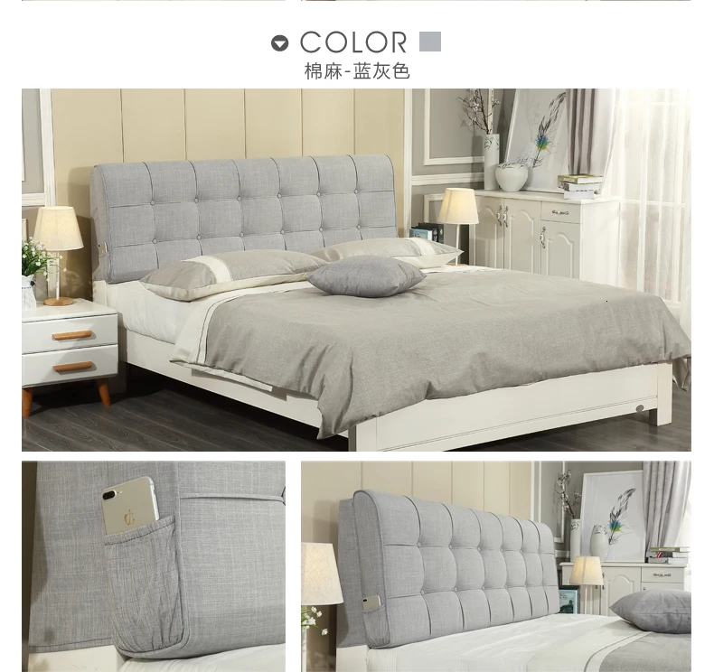 Nordic style Custom bed head pillows no bed tatami pillows can be adapted washable towel bed head cover back board soft cover