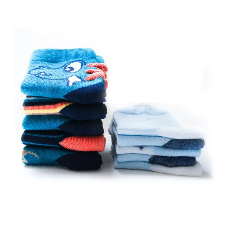 5 пар носков для малышей, теплые и удобные детские носки, цветные хлопковые носки с рисунком животных для мальчиков и девочек