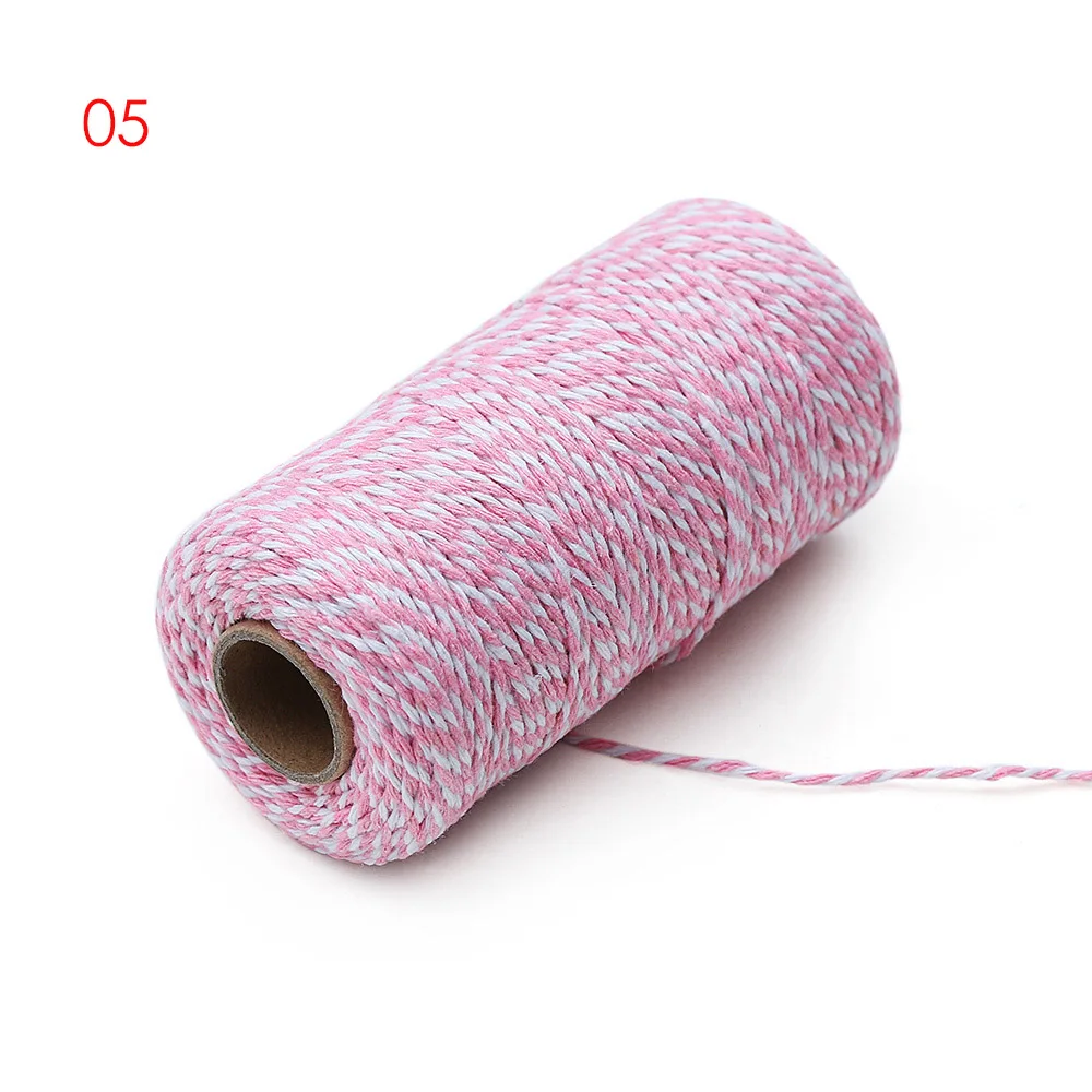 100 метров/рулон 2Ply хлебопечки хлопковые шнуры Швейные шпагаты Рождественская упаковка ремесленные проекты ручной работы Декор поставки - Цвет: Type 5