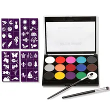 15 цветов нетоксичные водорастворимые пигменты для тела макияж лицо живопись набор шаблон