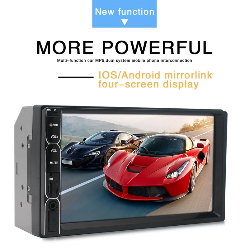 7081B 2 Din автомагнитола 7 дюймов плеер Mp5 пресс-экран Bluetooth мультимедийный автомобильный резервный монитор камеры