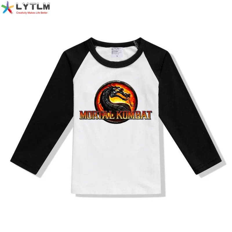 Футболка LYTLM Mortal Kombat для мальчиков футболки с длинными рукавами маленьких и