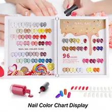 

96 Colors Nail Tips Display Book DIY Nail Art Showing Shelf Gel Nail Polish Color Card Chart Painting Dedicated Display Board